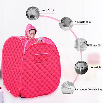 DKDZZXHUS Lightweight Indoor Sauna Tent Portable Steam Sauna Spa Timer 99 Minutes Steam Sauna with Remote Control and 5 Adjustable Levels