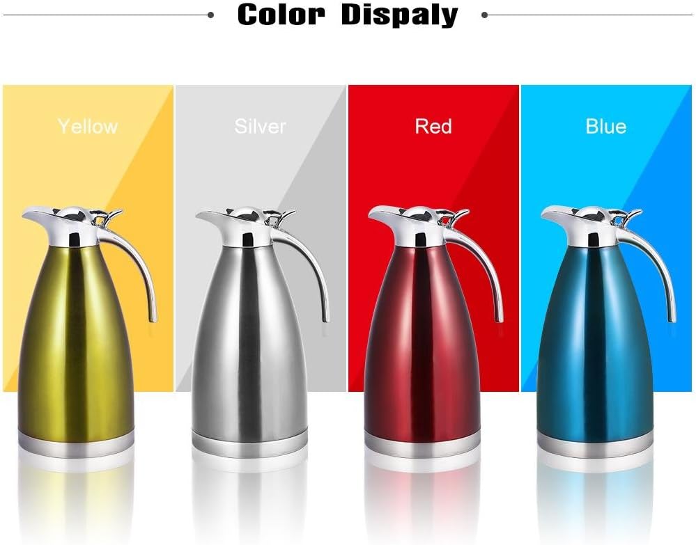 Stainless Steel Coffee Pot, Practical Tea Pot with Comfortable Plastic Handle for Serving Coffee, Tea, Hot Chocolate