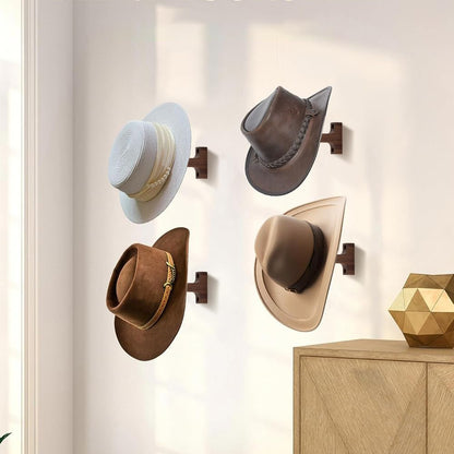 ZUHSAN Cowboy Hat Rack for Wall Walnut Hat Hooks Cowboy Hat Holder Wooden Decor Rustic Hat Hanger for Storage Closet Bedroom Living Room Rust Western and Unique Gifts ASIN (2)