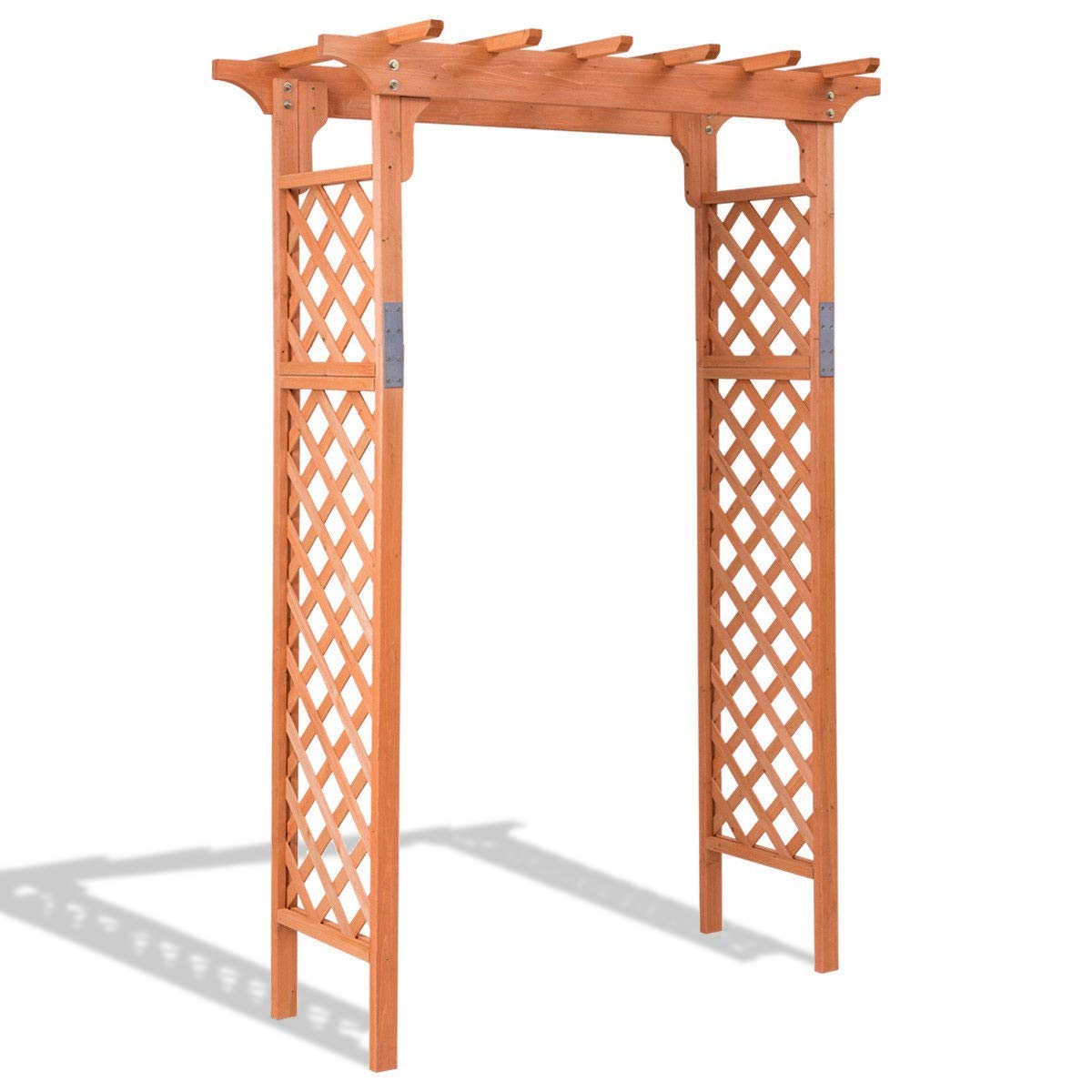 LHONE Garden Arches and Arbors Fir Wood Over High Outdoor Patio Pergola Arbors Garden Trellis for Wedding Climbing Plants Bridal Party Decoration Natural (88")