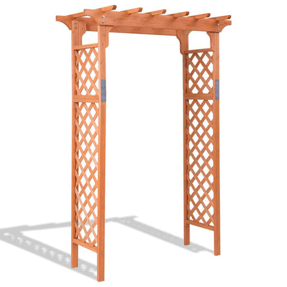 LHONE Garden Arches and Arbors Fir Wood Over High Outdoor Patio Pergola Arbors Garden Trellis for Wedding Climbing Plants Bridal Party Decoration Natural (88")