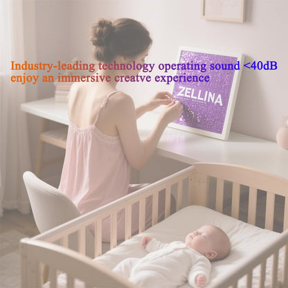 Zellina Electric Diamond Painting Pen, Vacuum Diamond Art Pens Tools and Accessories with Storage Tray, for Setting AB Stones Without Wax, Quiet and Long-Lasting (Purple)