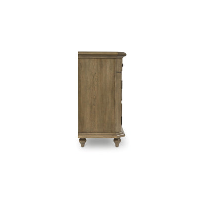 Signature Design by Ashley Barlomore Classic 2-Drawer Accent Cabinet with Adjustable Shelves, Light Brown