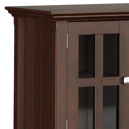 SIMPLIHOME Acadian TV Stand - 60 inch Wide Solid Wood Media Console in Black, Transitional Entertainment Center for Living Room for TVs up to 65 Inches with Glass Cabinets, Drawers and Shelves