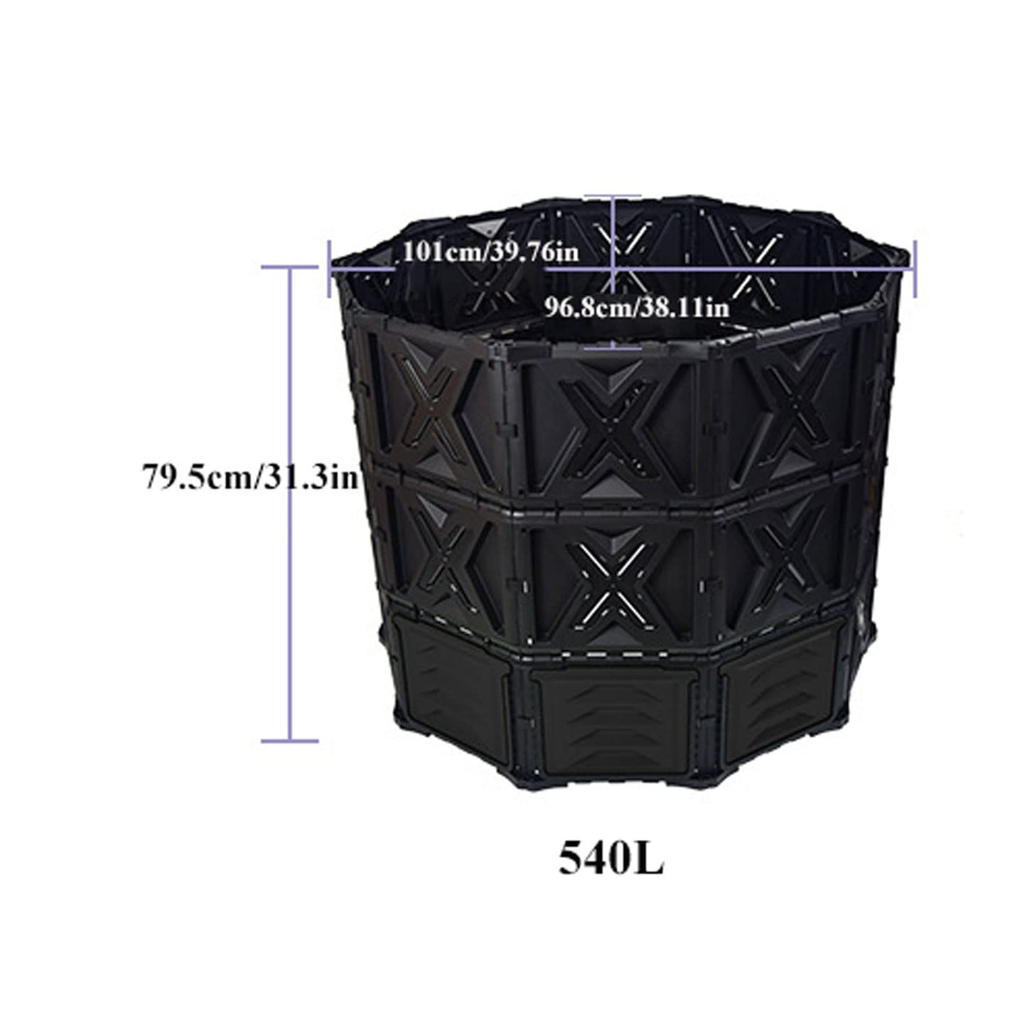 Kitchen Compost Bin, Compost Bin Outdoor Tumbler Compost, 540L(142 Gallons) Extra Large Capacity BPA Free Composting Box All Season Composter for Garden Yard, Can Also be a Pet Fence ,Indoor Compost B