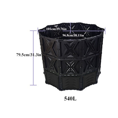 Kitchen Compost Bin, Compost Bin Outdoor Tumbler Compost, 540L(142 Gallons) Extra Large Capacity BPA Free Composting Box All Season Composter for Garden Yard, Can Also be a Pet Fence ,Indoor Compost B