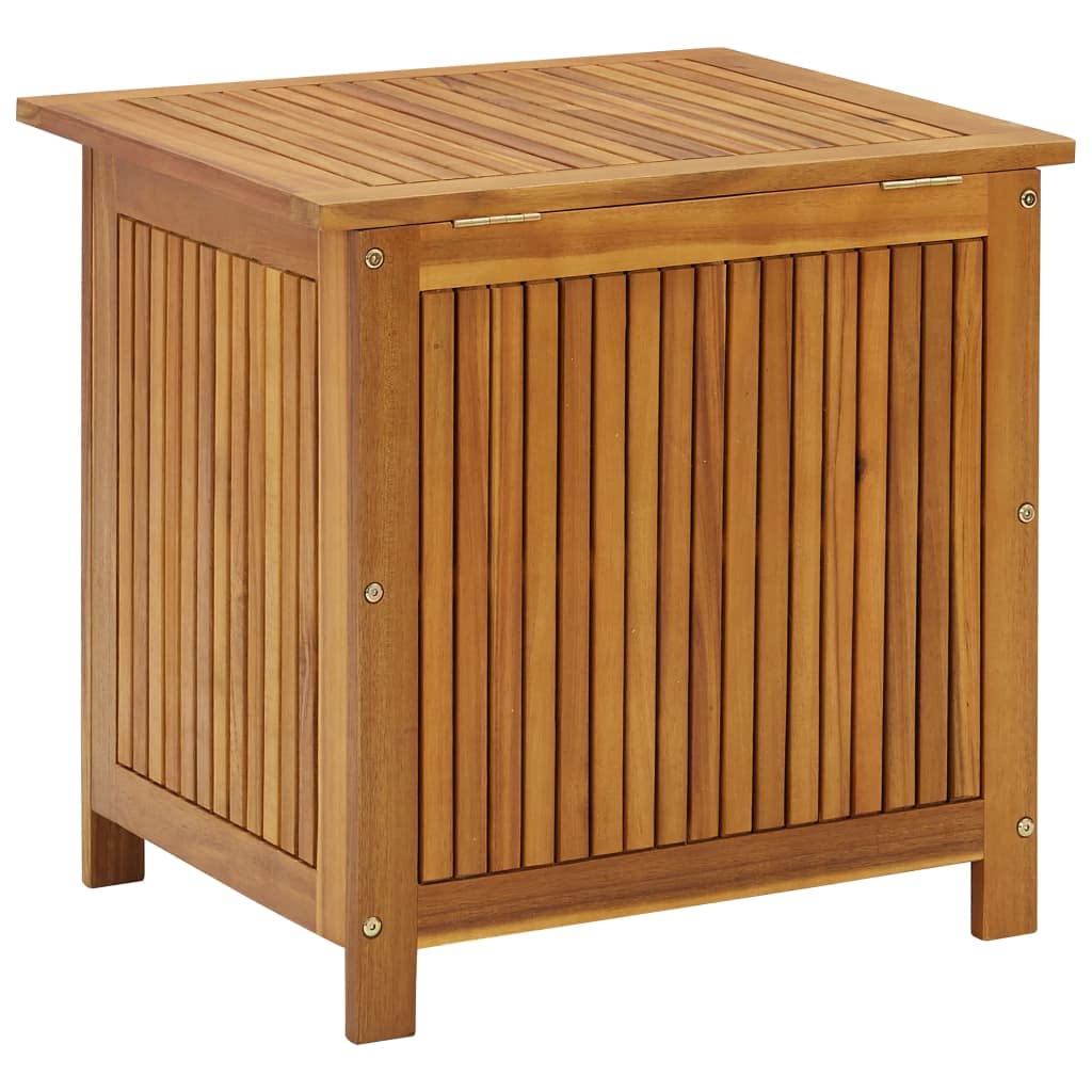Fregramei Acacia Wood Patio Storage Box, Outdoor Storage Container, Wooden Portable Deck Box & Outdoor Container for Patio Garden Pool Yard, 23.6"x19.7"x22.8" Solid Wood Acacia,-164