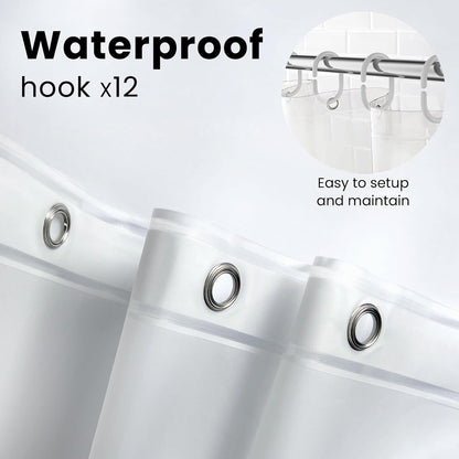 LiBa Waterproof Shower Curtain - Premium PEVA, Non-Toxic, Rust-Proof Grommets | 72x72 Inches (Pack of 2)