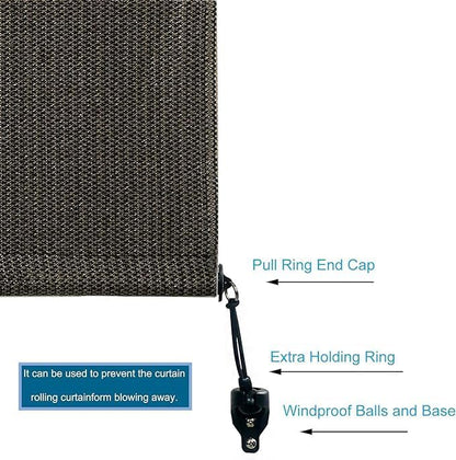 Sun Shade Parts Bungee Kit and End Cap, Weather Resistant for Coolaroo Exterior Roller Shade, Outdoor Blinds, 2 Sets