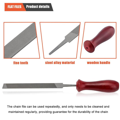 Hipa 12 Pack Chainsaw File, Chainsaw Sharpener Kit, 5/32", 3/16", 7/32", 1/8", 11/64", 13/64" Round Chainsaw Sharpening, 6 Inch Flat File,Depth Gauge,Quick Check Gauge, Chain Saw Sharpener Tool