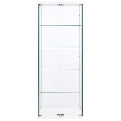 Coaster Home Furnishings - Delphinium - Glass - 4-Shelf Curio Cabinet with Wood Top and Base, Two Doors, and Chrome Hardware - Living Room - 64-Inch - White - 950170WHT