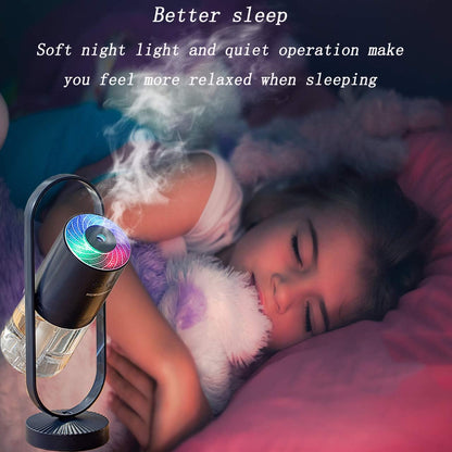 Portable Mini Humidifier, 200ml Small Cool Mist Humidifier with Night Light, USB Personal Desktop Humidifier