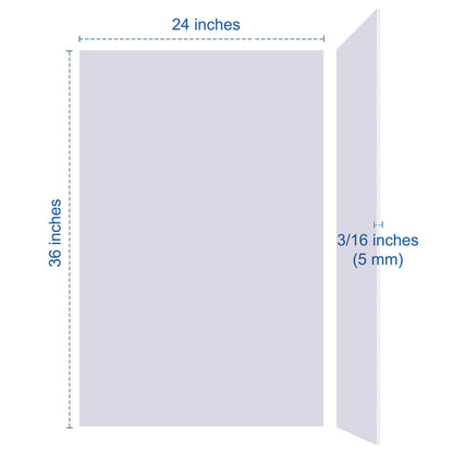 Foam Board 24 x 36 x 3/16" (5mm) - 12 Pack - White Poster Board, Acid Free, Double Sided, Rigid, Sign Board Foamboard for Mounting, Crafts, Paintings Prints, Art, Display, Presentation and Projects