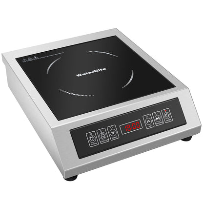WaterElfo Professional Portable Induction Cooktop,1800 Watts 120V Commercial Range Countertop Burner, 1800 Watts Induction Burner with Sensor Touch and LCD Screen Low noise, timed