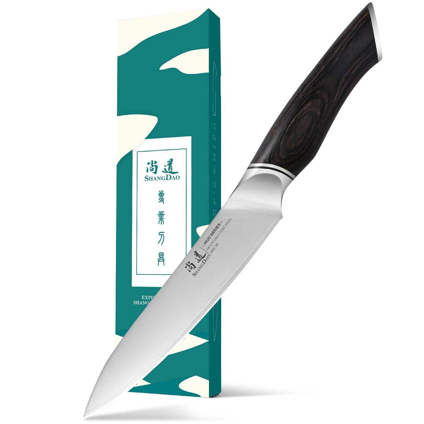 SHANGDAO Utility Knife, 6 Inch Small Kitchen Chef Knife, Ultra Sharp 3 Layers VG10 Alloy Steel, Multipurpose Paring Knife for Fruit and Vegetable Cutting with Wooden Handle, Gift Box