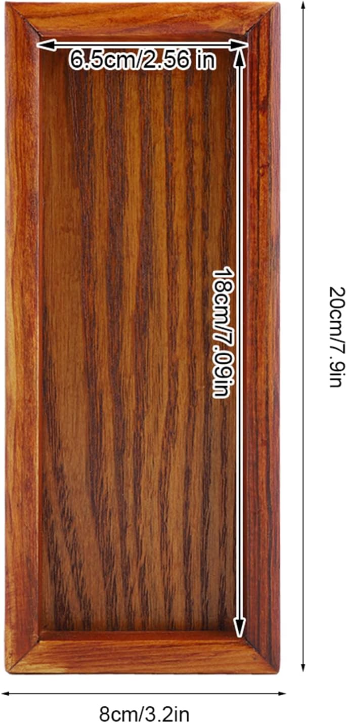 Wooden Serving Tray, Rectangle Wooden Tea Tray for Fruit, Snack, Candy, Coffee Table Organizer
