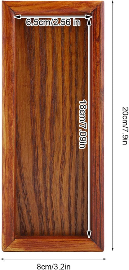 Wooden Serving Tray, Rectangle Wooden Tea Tray for Fruit, Snack, Candy, Coffee Table Organizer