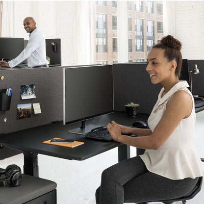 Stand Up Desk Store ReFocus Clamp-on Acoustic Desk Divider Privacy Panel that Reduces Noise and Visual Distractions (Ash Gray, 59" x 23.6")