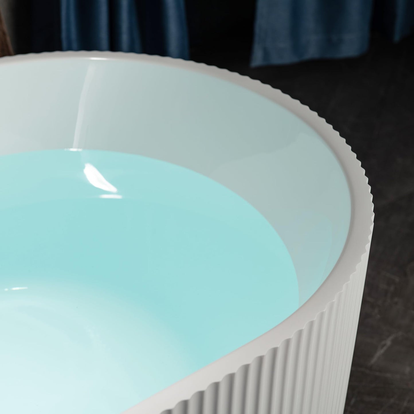 WOODBRIDGE 67" L x 31-1/2" W Freestanding Contemporary Soaking Bathtub with Matte Black Pop-Up Drain Drain and Overflow Option, White, BTA1526/B0026+MB-Drain &O