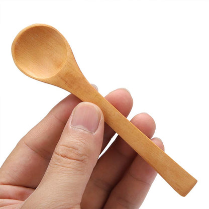 30Pcs Wooden Spoons for Cooking Dishwasher healthy Mini Spoon Eating Kitchen Condiment Tools Ice cream Sugar Honey Coffee Teaspoon(4.9inch)
