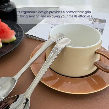ZDFQly 6.7 Inches Soup Spoons, 2 Pieces Premium 18/10 Stainless Steel Table Spoons, Deep Bowl, Perfect for Pho, Ramen, Noodles, Wonton, Dumpling, Rice, Silver, Dishwasher Safe