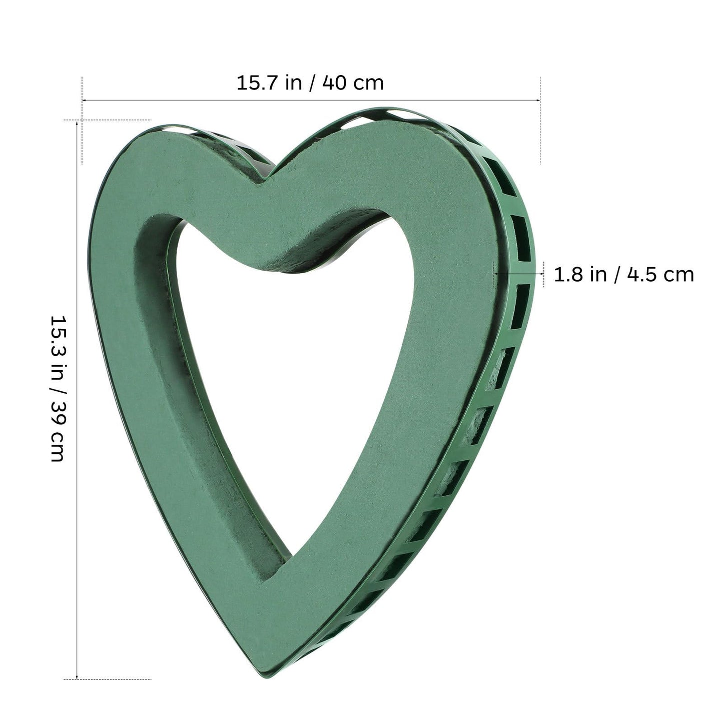 TEHAUX Heart-Shaped Floral Holder with Suction Cup 15.74X15.35X1.77In Flower Rack for Wedding Car Decoration Floral Arrangement Accessory for Special Events