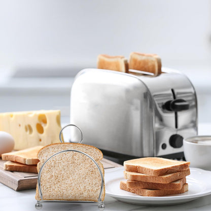 HEMOTON 3 Slice Stainless Steel Bread Toast Rack Air Fryer Toast Serving Holder Burger Toast Storage Stand Toast Holder Stand Table Serving