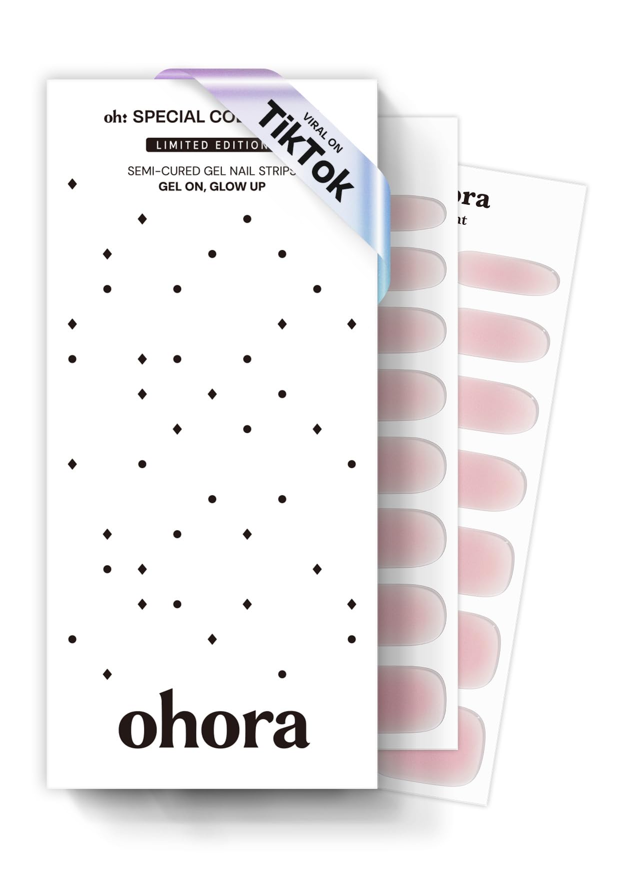 ohora Bundle Set (N Addict Starter Kit) - Red Solid Gel Nail Strips with UV/LED Lamp and Mini Remover, Salon-Quality, Long Lasting, Easy to Apply & Remove - Includes Prep Pads, Nail File, Wooden Stick