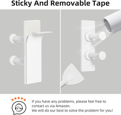 Shower Hook Inside Razor Holder - Adhesive Waterproof Wall Hook for Hanging Shower Accessories, White 4-Pack