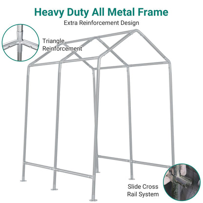12×12 ft Outdoor Storage Sheds, Portable Storage Shelter Shed with Roll up Zipper Doors, Waterproof Outside Utility Shed Garage Tent for Motorcycle, Bicycles and Camping Tools