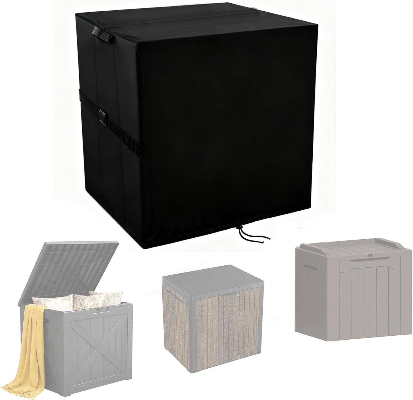 30 31 23"L 18"W 22"H Deck Box Cover for Keter Gallon / for Greesum Gallon Deck Box for Outside, Waterproof Resin