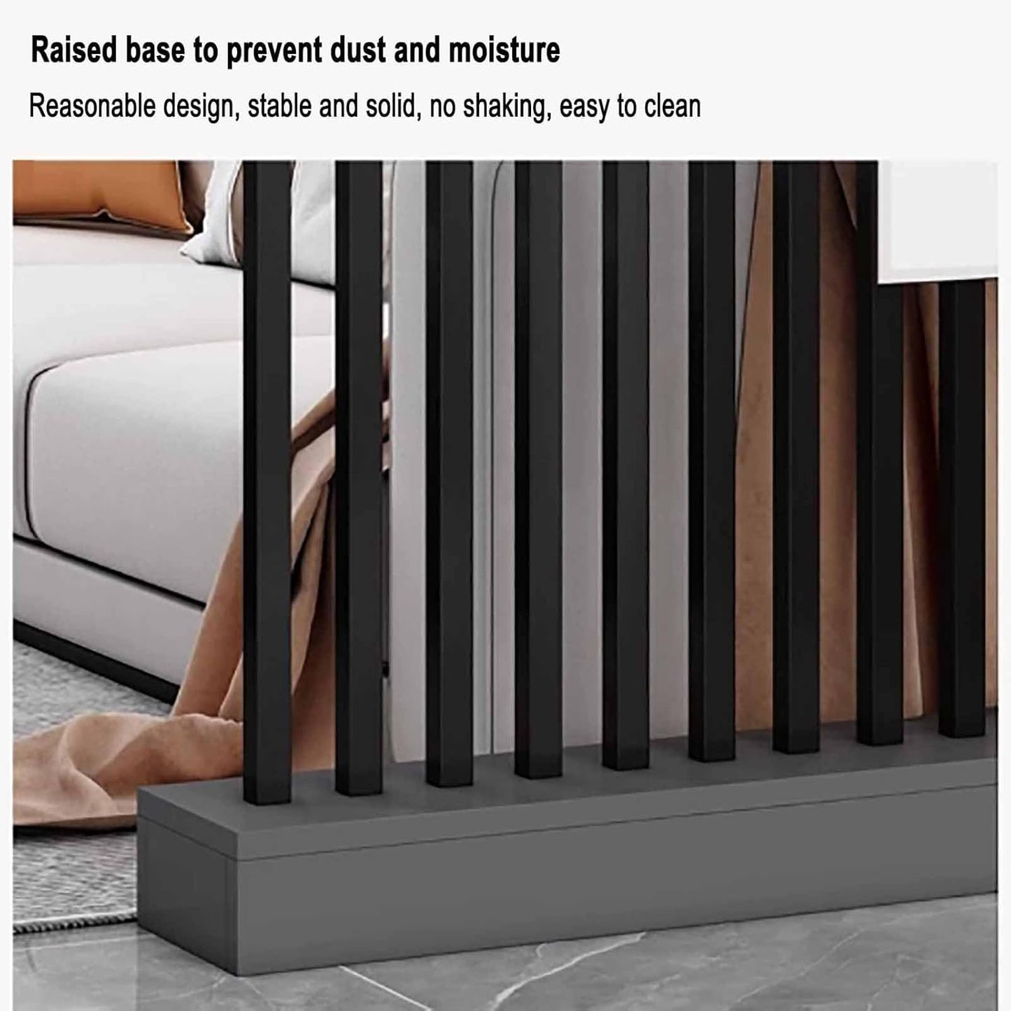 Floor to Ceiling Room Divider with Shelves – Freestanding Partition Screen, Industrial Style Room Divider Furniture for Bedroom, Office (Walnut, 47" L x 9.5" W x 79.5" H)