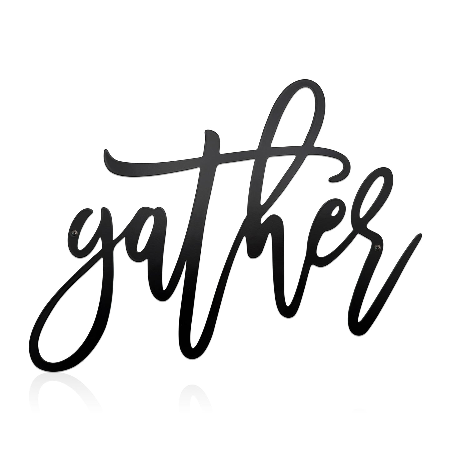 Metal Gather Sign Wall Decor Metal Cut Words Laser Cut Word Farmhouse Decor for Home Living Room, Bedroom, Bathroom and More