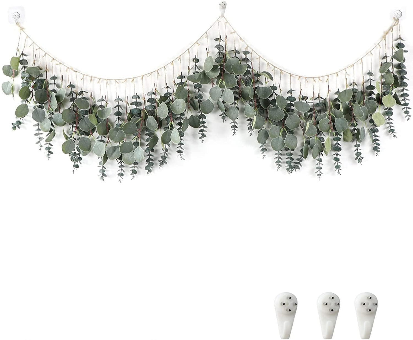 WEHYFGB Eucalyptus Wall Decor Boho Wall Decor Hanging Artificial Eucalyptus Strand Fake Plant Leaves Decoration for Bedroom Office Kitchen Home Decorations