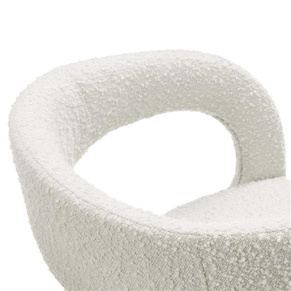 Modway EEI-6562-IVO Pinnacle Boucle Upholstered Dining Chair Set of Two, Ivory