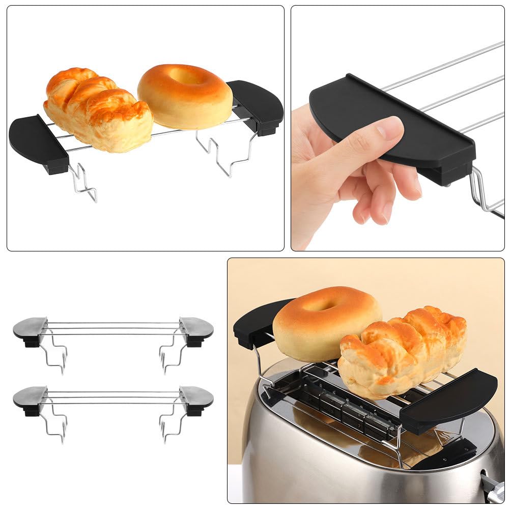 Ciieeo 2-Pack Stainless Steel Toast Rack for Toaster Oven Replacement Adjustable Sandwich Holder Toast Warming Rack for Kitchen Baking