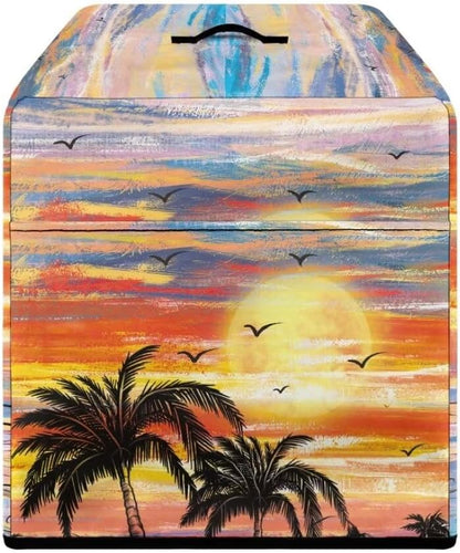 Palm Tree Sunset Dust Cover for Meat Slicer - Waterproof Foldable Cover for Kitchen Small Appliances