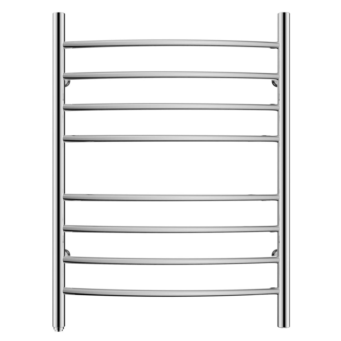 HEATGENE Towel Warmer 8 Bar Plug-in Curved Bath Towel Heater Towel Warmer for Bathroom Plug-in Drying Rack Brushed