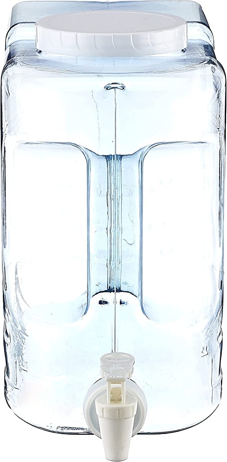 Arrow Home Products Oasis Drink Dispenser for Fridge, 2.5 Gallon - Plastic Beverage Dispenser with Spigot for Easy Dispensing - BPA Free Clear Plastic - Convenient Handle, Easy-Pour Spout