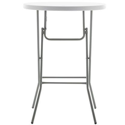BTEXPERT White 32" Round 43" Bar Height Granite Folding Commercial Portable Banquet Card Plastic Coffee Dining Table for Wedding Party Coffee Event Home Kitchen Indoor Outdoor Set of 10