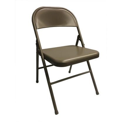 Realspace® Metal Folding Chairs, 30-1/2"H x 18-1/10"W x 18-1/5"D, Tan, Pack of 4