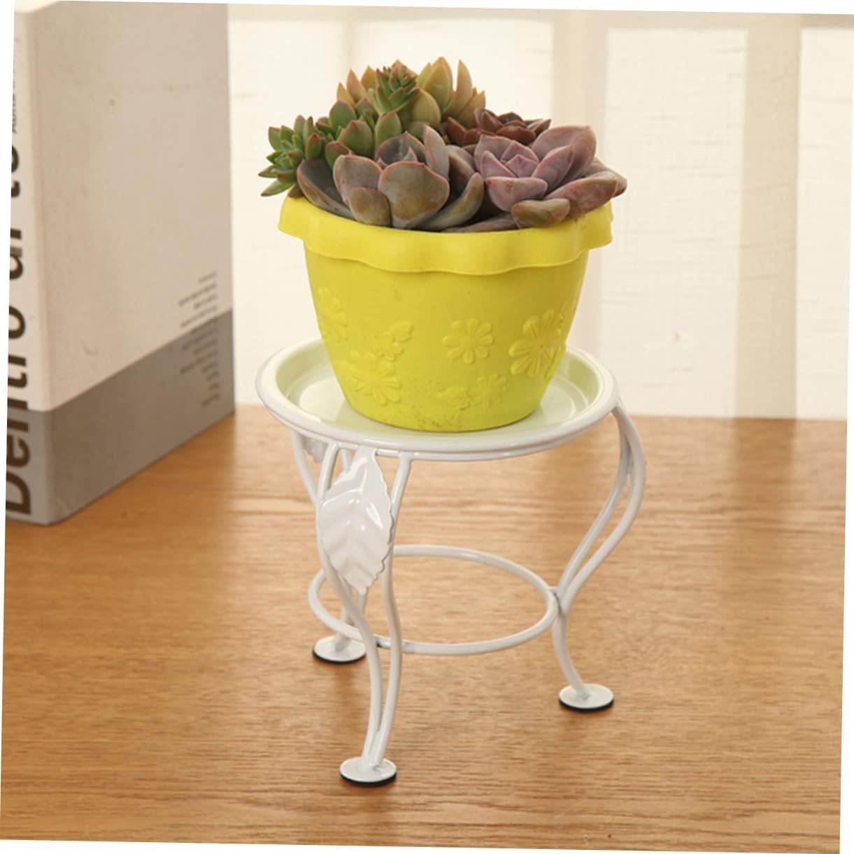 White Multifunctional Pot Stand, Planter Base and Display Plant Rack for Indoor Balcony and Garden Use