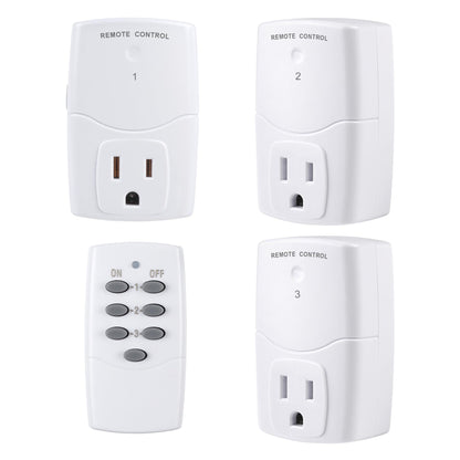 BN-LINK Mini Wireless Remote Control Outlet Switch Power Plug in for Household Appliances, Wireless Remote Light Switch, LED Light Bulbs, White (2 Remotes + 5 Outlets) 1250W/10A
