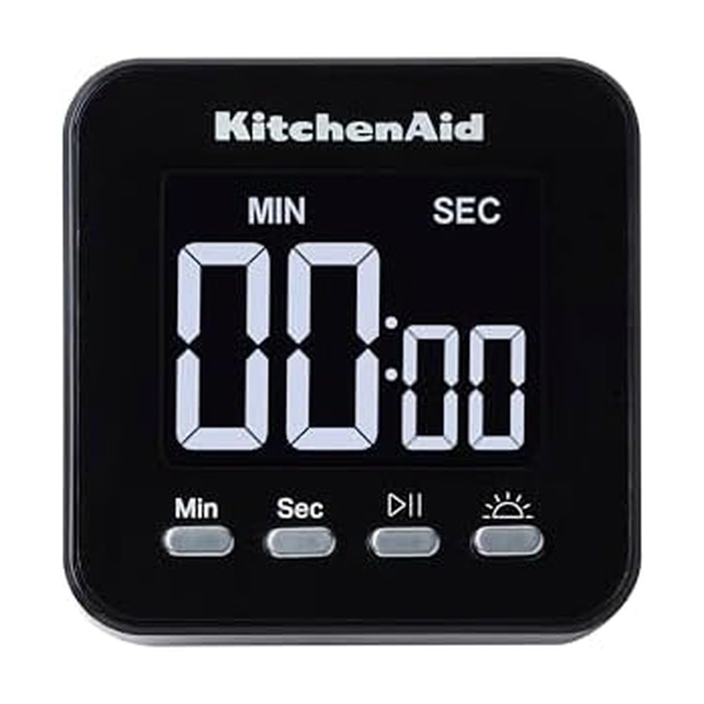 KitchenAid KQ912 99M Digital Single Event Magnetic Visual Timer with Backlight, Cooking, Classroom, Egg Timer, Black