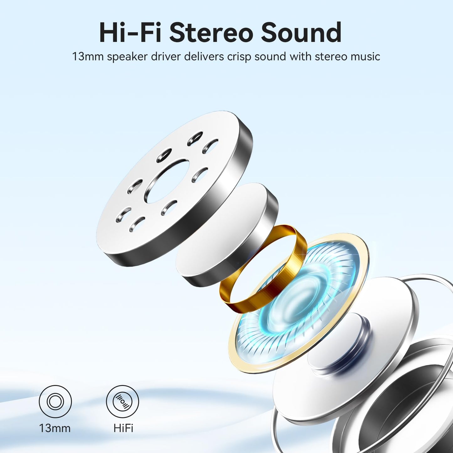 Wireless Earbuds, Bluetooth 5.3 Headphones 40Hrs Playtime Deep Bass Stereo in-Ear Earbud, LED Power Display, Call Noise Canceling Headphones with Mic, IP7 Waterproof Earphones for IOS Android Black