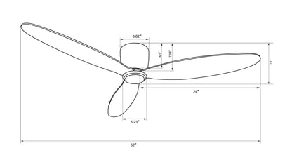 Lucci Air 21287001 Radar 52-inch DC Ceiling Fan, 52 Inch, White