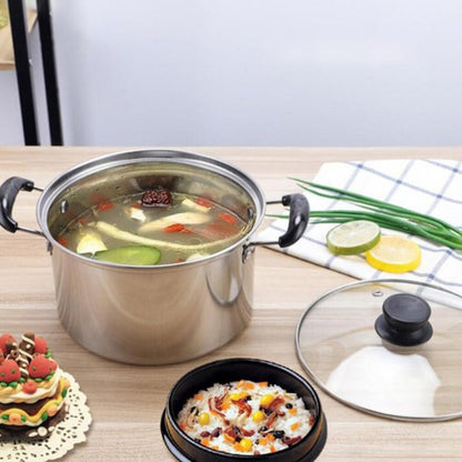Soup Pan Stainless Steel Stockpot with Lid, Nonstick Cooking Pot, Pasta Pot, Saucepot Cookware