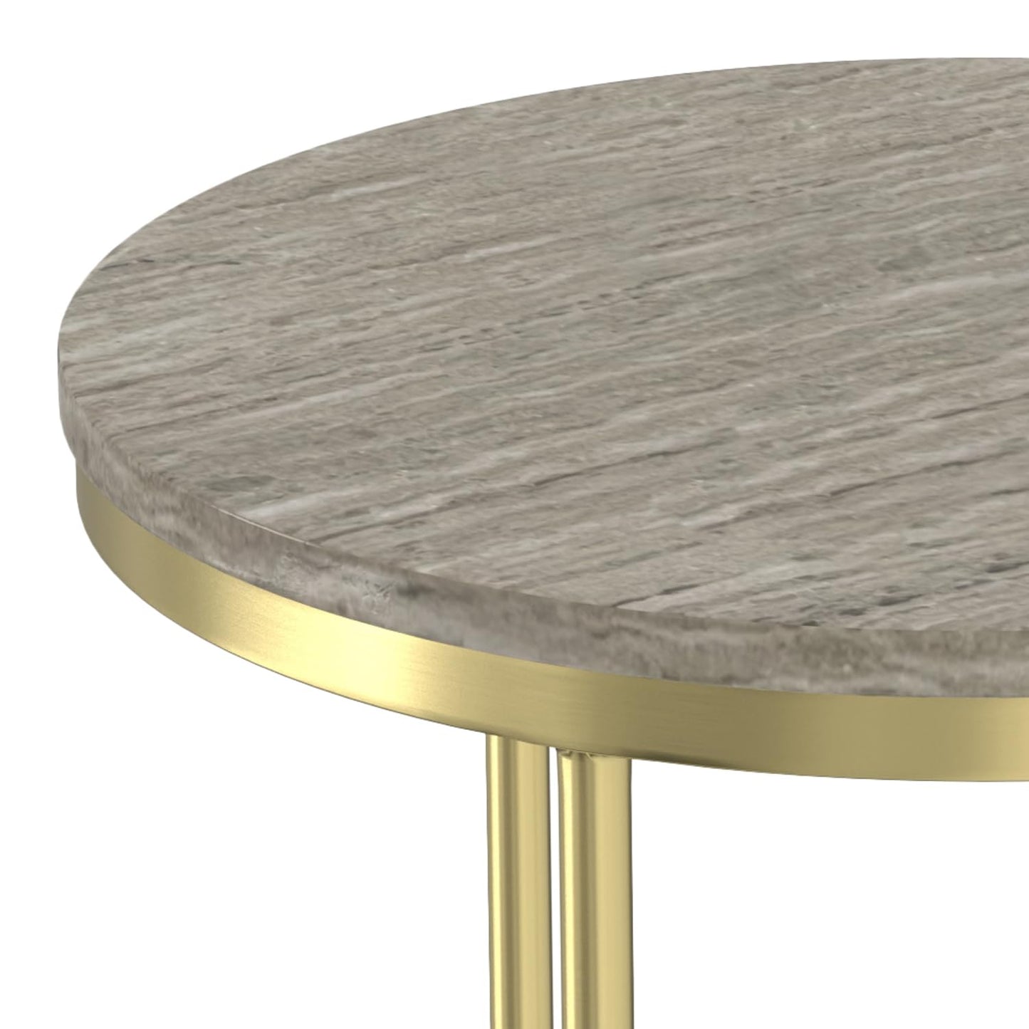 SIMPLIHOME Ashley Nesting Tables Set – 16 inch Wide Genuine Marble Top Metal Accent Tables in Gold, Round Industrial End Tables for Living Room or Bedroom with Compact Design, Assembled