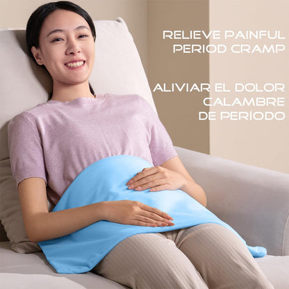 Boncare Stay On NO Auto-Off Hot Heating Pad for Cramps and Back Pain Relief Boncare Fomentera Electrica Lumbar Moist & Dry Heat Washable Cover (Sky Blue) (12"x15", 1.00, Count)