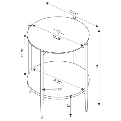 Coaster Home Furnishings Jonelle 2-Piece Round Coffee and End Table Set Gold